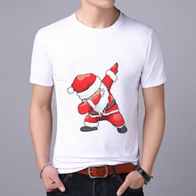 Load image into Gallery viewer, Showtly  Fashion T-shirt men's cartoon Santa Claus short-sleeved shirt Christmas T-shirt round neck cotton loose shirt men's tee