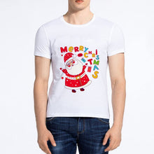 Load image into Gallery viewer, Showtly  Fashion T-shirt men's cartoon Santa Claus short-sleeved shirt Christmas T-shirt round neck cotton loose shirt men's tee