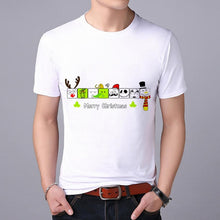 Load image into Gallery viewer, Showtly  Fashion T-shirt men's cartoon Santa Claus short-sleeved shirt Christmas T-shirt round neck cotton loose shirt men's tee