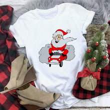 Load image into Gallery viewer, WVIOCE Cute Reindeer T Shirt Women Fashion Christmas Harajuku Short Sleeve T-shirt White Suitable All Seasons Tshirt Tops