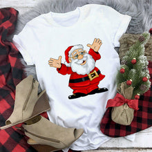 Load image into Gallery viewer, WVIOCE Cute Reindeer T Shirt Women Fashion Christmas Harajuku Short Sleeve T-shirt White Suitable All Seasons Tshirt Tops